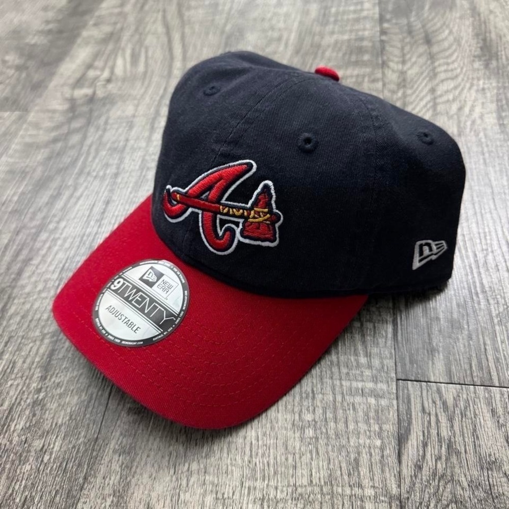 NWT New Era Atlanta Braves 9Twenty Navy/Red Adjustable Strap Hat Cap MLB